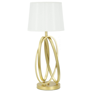 Bílá stolní lampa s konstrukcí ve zlaté barvě Mauro Ferretti Circle