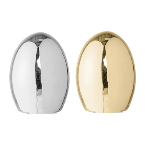 Sada 2 porcelánových dekorací Bloomingville Shiny Egg, ⌀ 8,5 cm