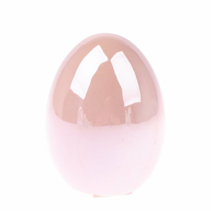 Růžová keramická dekorace Dakls Easter Egg, výška 8 cm