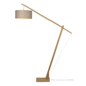 Stojací lampa s béžovým stínidlem a konstrukcí z bambusu Good&Mojo Montblanc