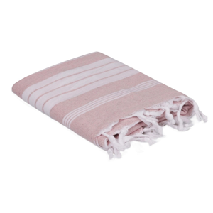 Světle růžovo-bílý ručník, 170 x 90 cm
