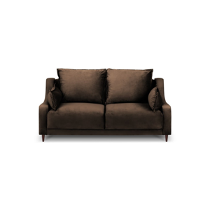 Hnědá sametová pohovka Mazzini Sofas Freesia, 150 cm