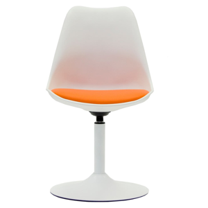 Bílá jídelní židle s oranžovým podsedákem Tenzo Viva