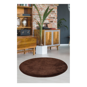 Hnědý koberec Milano, ⌀ 90 cm