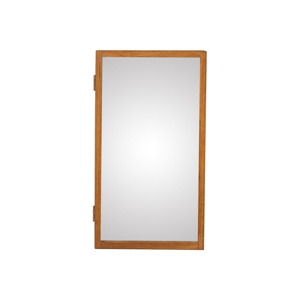 Nástěnné zrcadlo s boxem na klíče z masivního dubového dřeva Canett Uno, 25 x 45 cm