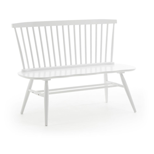 Bílá sedací lavice z kaučukového dřeva La Forma Slover, 120 x 53 cm