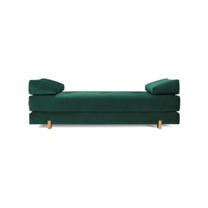 tmavě zelená rozkládací pohovka Innovation Sigmund Velvet Forest Green