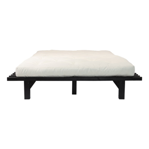 Dvoulůžková postel z borovicového dřeva s matrací Karup Design Blues Double Latex Black/Natural, 180 x 200 cm