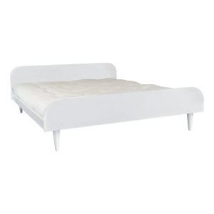 Dvoulůžková postel z borovicového dřeva s matrací Karup Design Twist Comfort Mat White/Natural, 160 x 200 cm