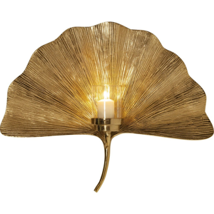 Nástěnný svícen ve zlaté barvě Kare Design Ginkgo Leaf, 60 cm