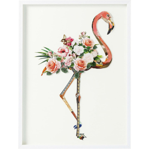 Obraz plameňáka Kare Design Art Flamingo, 100 x 75 cm