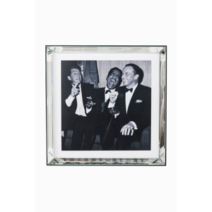 Zasklený černobílý obraz Kare Design Rat Pack, 60 x 60 cm