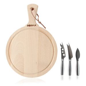 Set krájecího prkénka a 3 nožů na sýr Boska Cheese Set Amigo Round