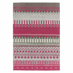Tmavě růžový koberec Asiatic Carpets Tribal Mix, 160 x 230 cm