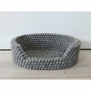 Ocelově šedý kuličkový vlněný pelíšek pro domácí zvířata Wooldot Ball Pet Basket, 80 x 60 cm