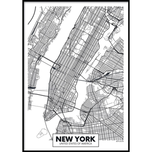 Nástěnný plakát v rámu MAP/NEWYORK, 40 x 50 cm