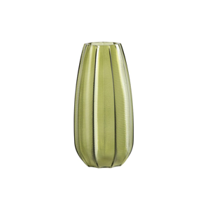 Zelená skleněná váza WOOOD Kali, výška 28 cm