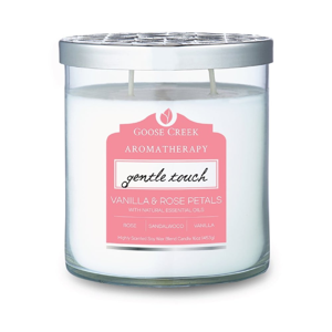 Vonná svíčka ve skleněné dóze Goose Creek Vanilla & Rose Petals, 60 hodin hoření