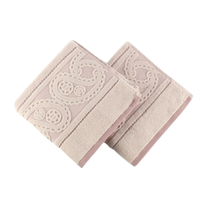 Sada 2 pudrově růžových ručníků Hurrem, 50 x 90 cm