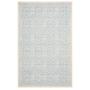 Světle modrý vlněný koberec Safavieh Marina, 243 x 152 cm