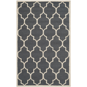 Tmavě šedý vlněný koberec Safavieh Everly, 121 x 182 cm