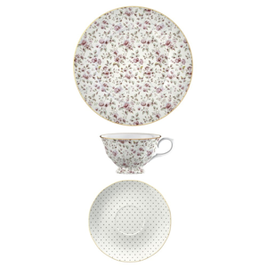 Porcelánový šálek s podšálkem a dezertní talíř Creative Tops Ditsy Floral