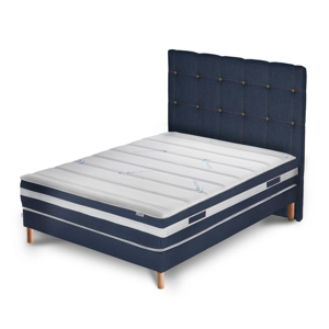 Tmavě modrá postel s matrací Stella Cadente Maison Venus Saches, 140 x 200  cm