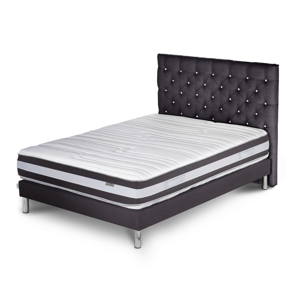 Tmavě šedá postel s matrací Stella Cadente Maison Mars Forme, 160 x 200  cm