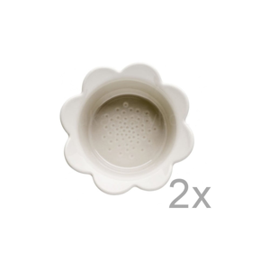 Sada 2 béžových porcelánových misek Sagaform Piccadilly Flowers, 13 x 6,5 cm