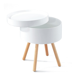 Bílý odkládací stolek s úložným prostorem Tomasucci Spok