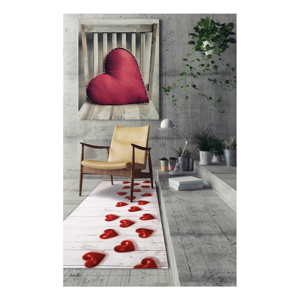 Vysoce odolný koberec Floorita Hearts, 58 x 115 cm