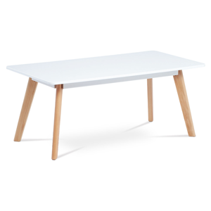 Konferenční stolek 110x55 cm, bílá matná MDF, masiv buk