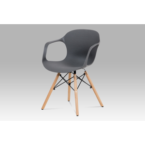 Jídelní židle, šedý strukturovaný plast / natural