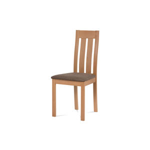 Jídelní židle, masiv buk, barva buk, látkový potah hnědý melír