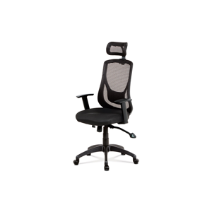 Kancelářská židle, synchronní mech., černá MESH, plast. kříž
