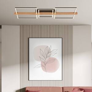 Briloner Stropní svítidlo Moldura LED, 108x35 cm, dřevo, kov, černá barva