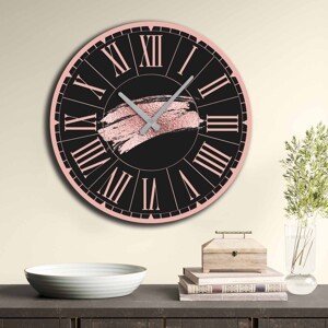 ASIR Nástěnné hodiny MDF TAHY ŠTĚTCEM růžové 50 x 50 cm