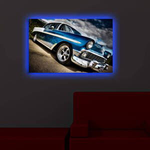 ASIR Nástěnný obraz na plátně CHEVROLET BEL AIR s led osvětlením 45 cm