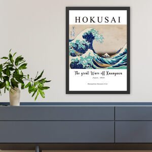 ASIR Dekorativní obraz Hokusai VLNA Polystyren 55x75cm