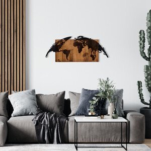 ASIR Nástěnná dekorace dřevo SVĚTADÍLY tmavé 83 x 35 cm