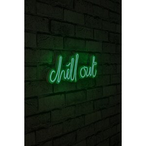 ASIR Nástěnná dekorace s LED osvětlením CHILL OUT zelená