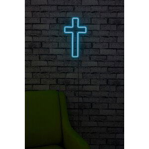 ASIR Nástěnná dekorace s LED osvětlením CROSS SIGN modrá