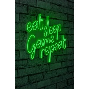ASIR Dekorativní LED osvětlení EAT SLEEP GAME REPEAT zelená