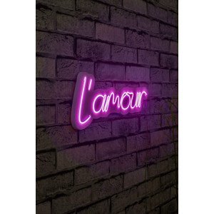 ASIR Nástěnná dekorace s LED osvětlením L'AMOUR růžová