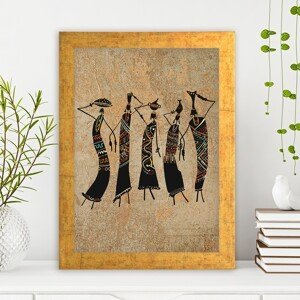 ASIR Obraz na MDF s rámem AFRICKÉ ŽENY 24 x 29 cm