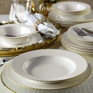 ASIR Porcelánová jídelní souprava 24 ks RICE GOLD bílá zlatá