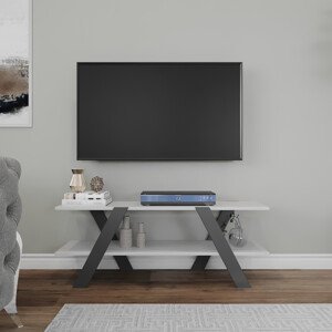 ASIR Televizní stolek APRIL bílá šedá