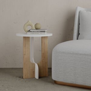 ASIR Odkládací stolek LUNA bílý dub