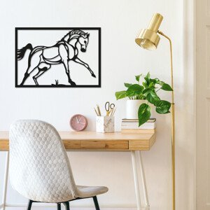 ASIR Kovová nástěnná dekorace HORSE černá