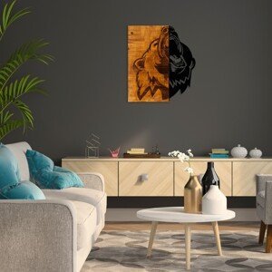 ASIR Nástěnná dekorace BEAR dřevo kov černá